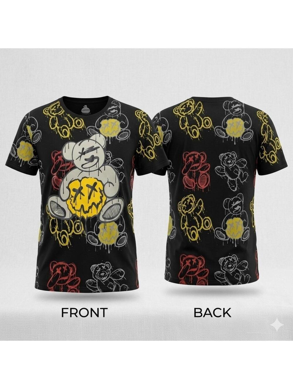 Launder Graffiti Bear Shirt XL Streetwear Grunge Goth Skater Aesthetic